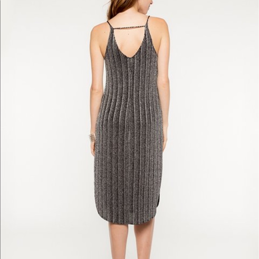 METALLIC GUN METAL COCKTAIL DRESS - Picture 2 of 3